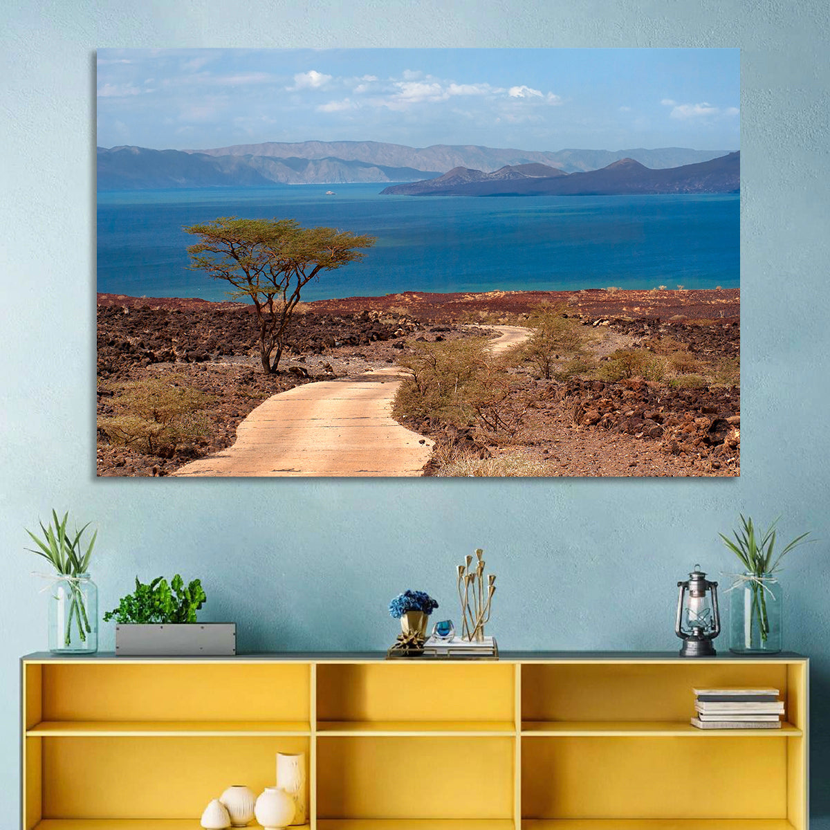 Road to Lake Turkana Wall Art in a room, landscape