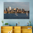 Seattle Skyline at Golden Hour Wall Art