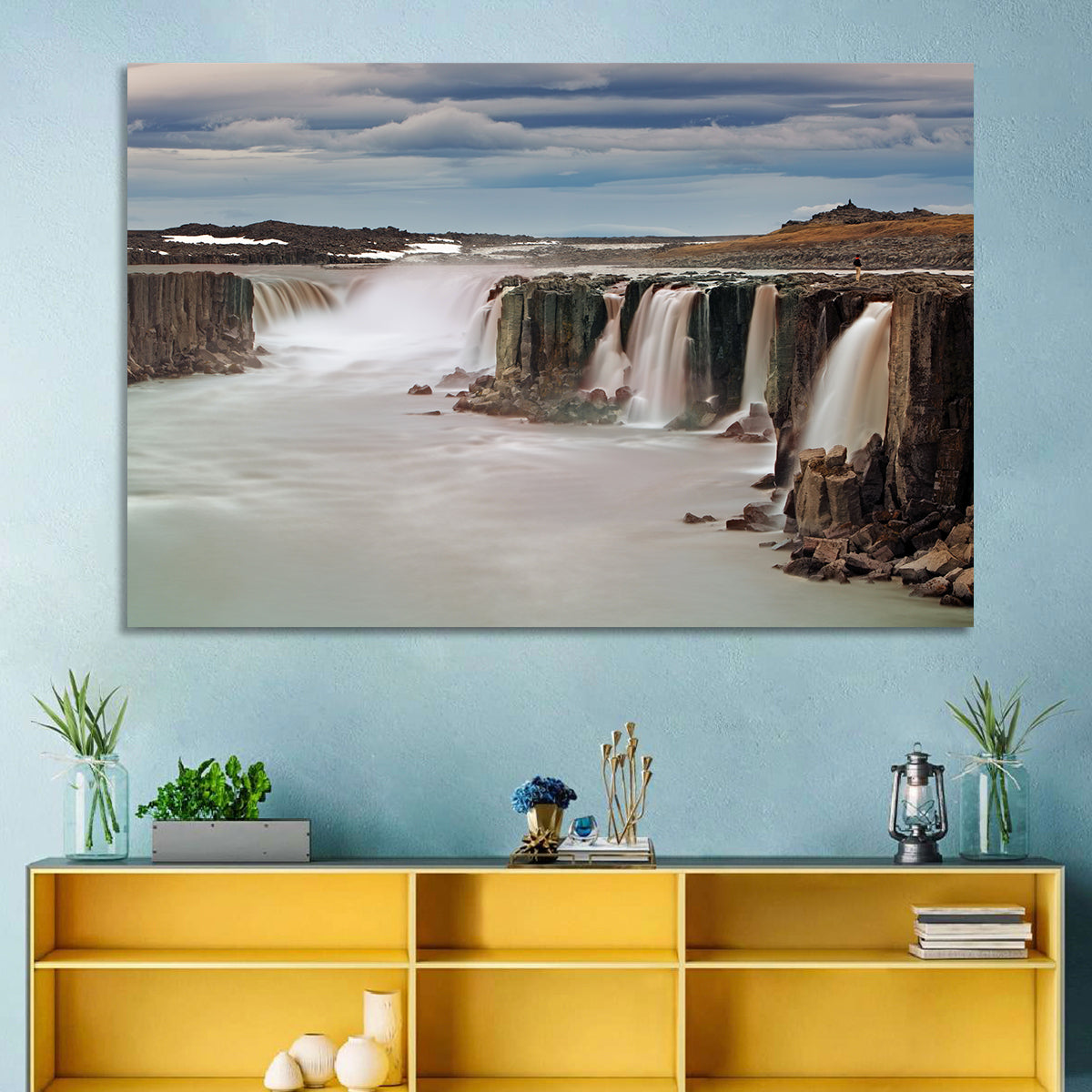 Selfoss Waterfall, Iceland Wall Art in a room, landscape