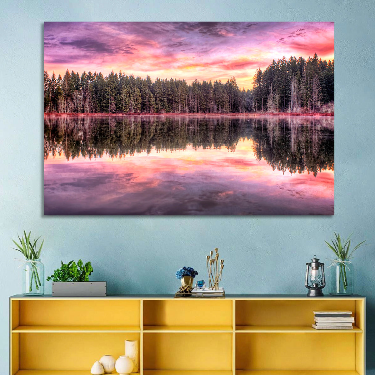 Sunrise Reflection at Forest Lake Wall Art