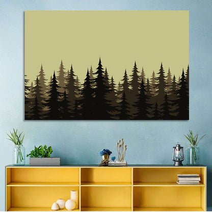 Fir Trees Silhouettes Wall Art