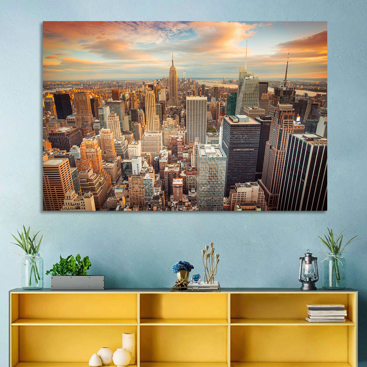 Midtown Manhattan Skyline at Sunset Wall Art
