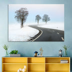 Foggy Winter Road Wall Art