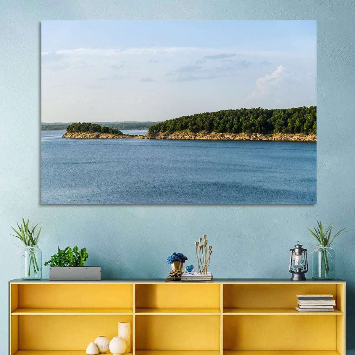 Truman Lake Peninsula Wall Art in a room, landscape