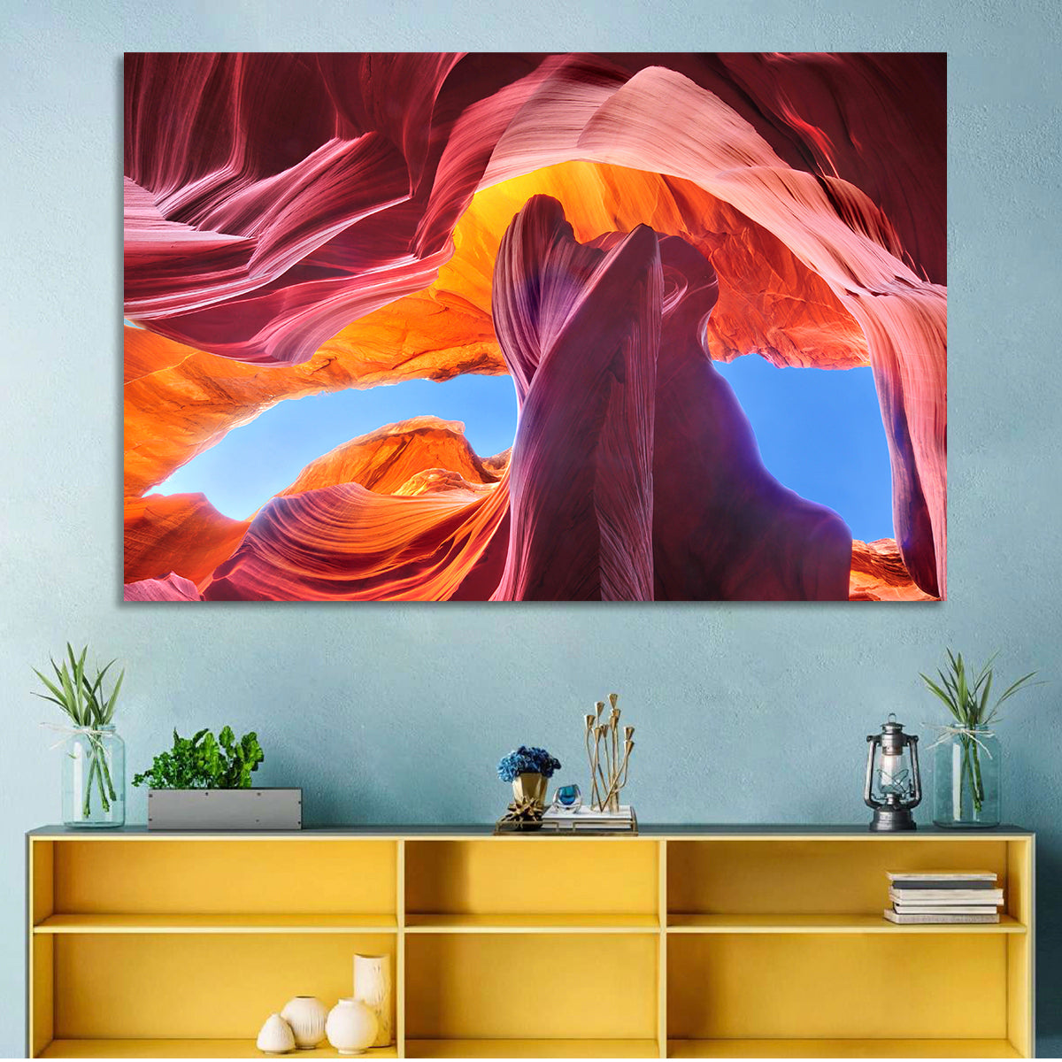 Antelope Canyon Wall Art in a room, landscape