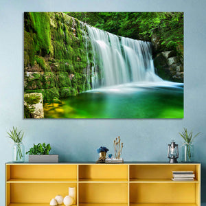 Waterfall in Emerald Lake Wall Art