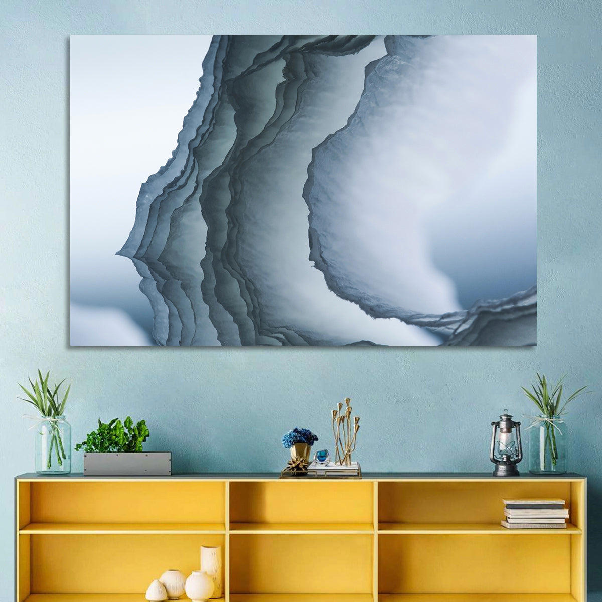 Translucent Cloud Layers Wall Art in a room, landscape