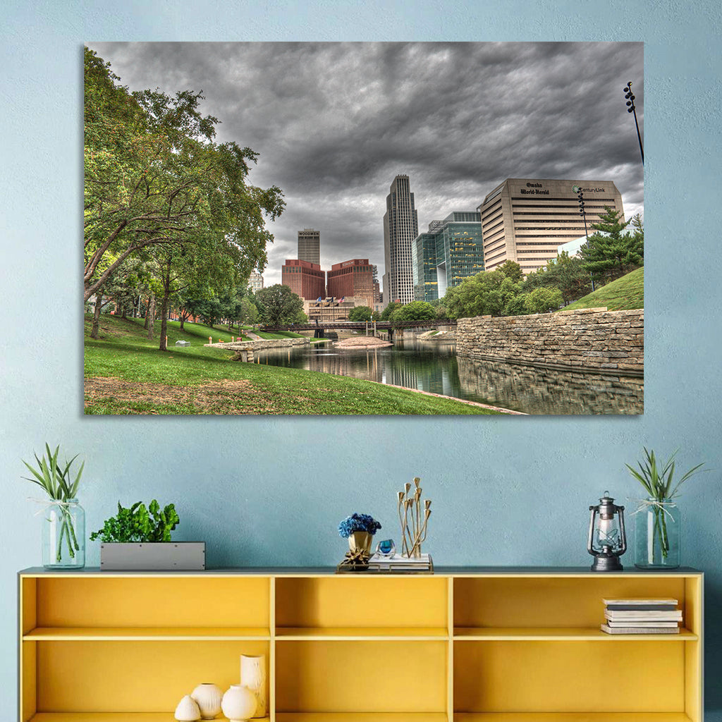 Omaha Skyline at Gene Leahy Mall Wall Art