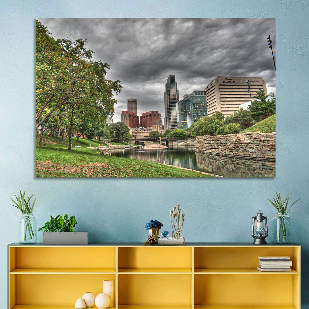 Omaha Skyline at Gene Leahy Mall Wall Art