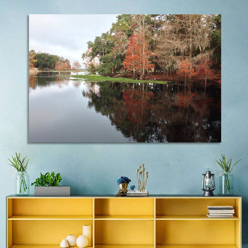 Autumn Lake Reflection Wall Art