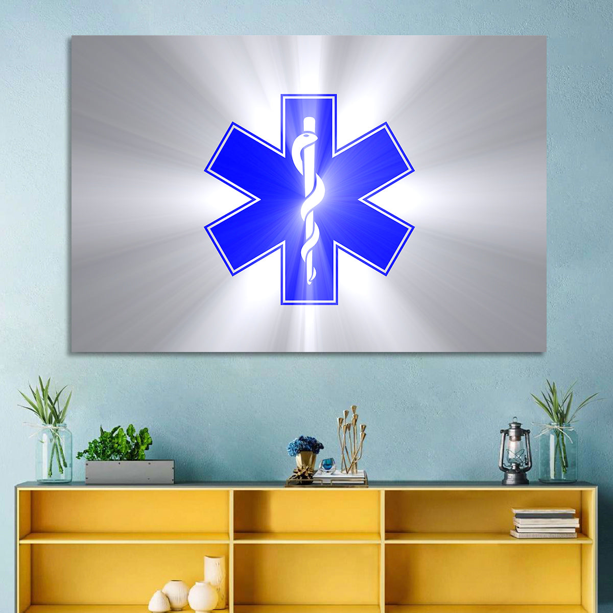 Star of Life with Rod of Asclepius Wall Art