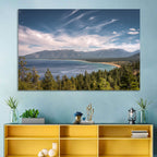 Pines Above a Blue Lake Wall Art