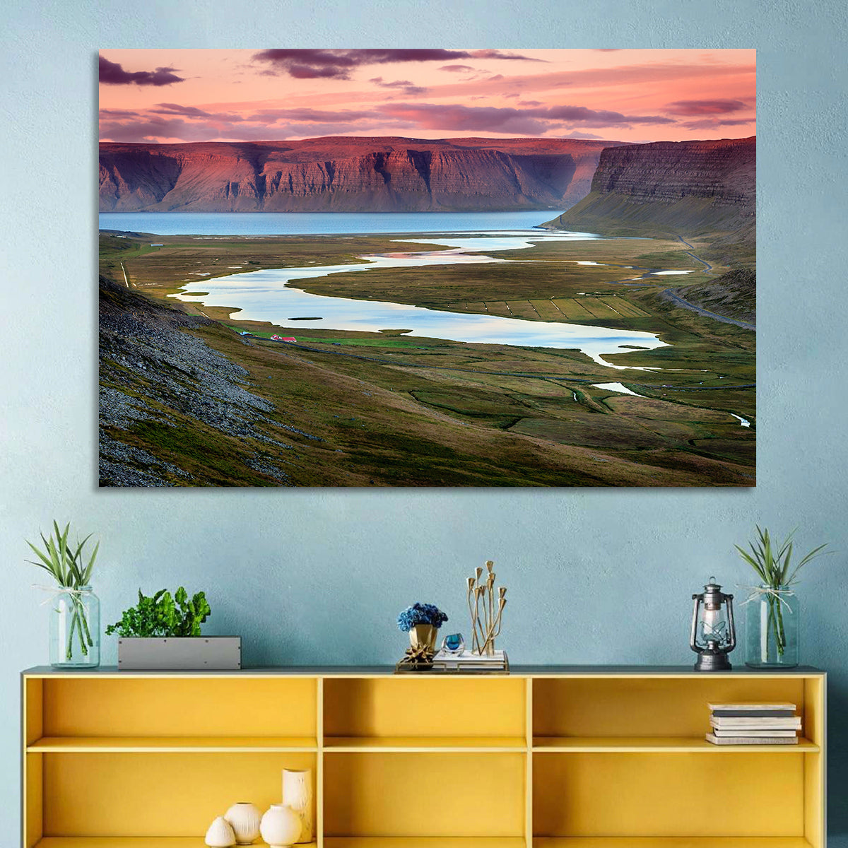 Westfjords Dusk, Iceland Wall Art in a room, landscape