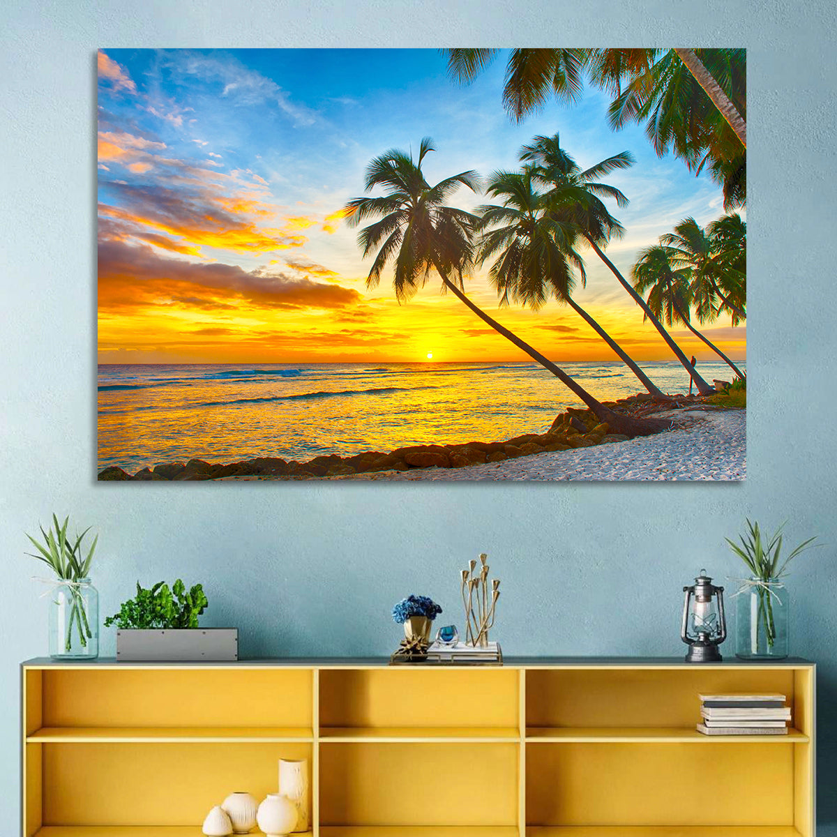 Palm Island Sunset Wall Art