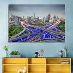 Shanghai Dusk Interchange Cityscape Wall Art