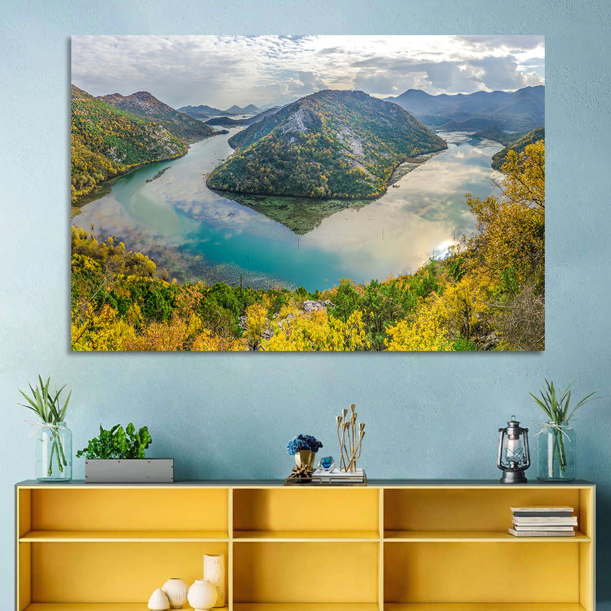 Rijeka Crnojevića Bend, Lake Skadar Wall Art in a room, landscape