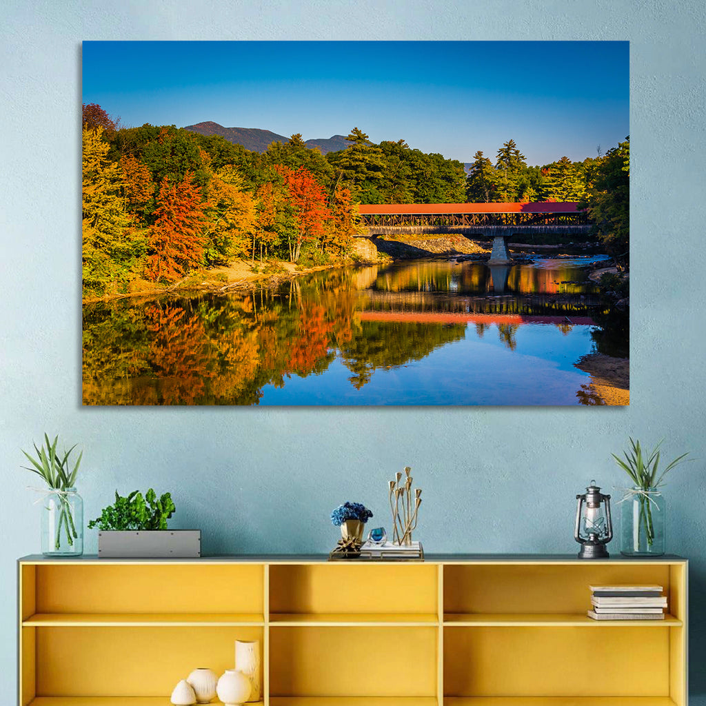 Albany Covered Bridge on Saco River Wall Art