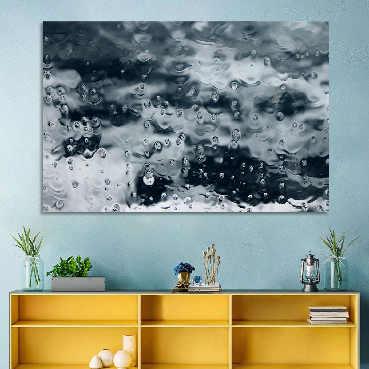 Sea of Teardrops in Ice Wall Art in a room, landscape