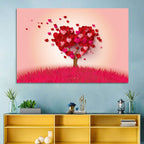 Whimsical Heart Tree Illustration Wall Art