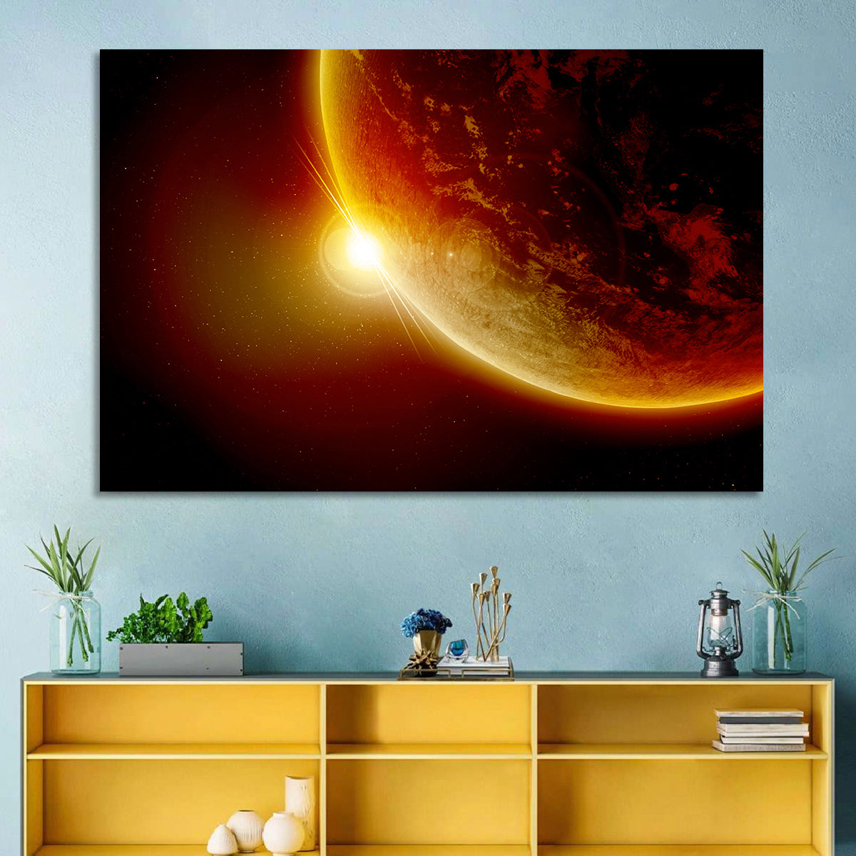 Red Planet Sunrise Limb Flare Wall Art