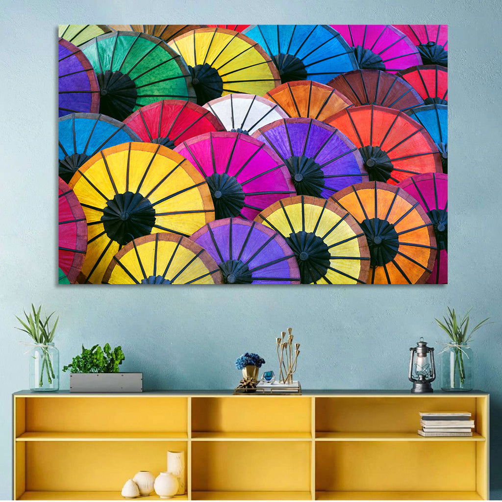 Vibrant Market Parasols Wall Art