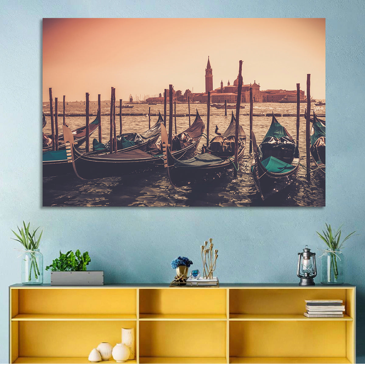 Venetian Gondolas at Dusk Wall Art