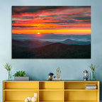 Blue Ridge Sunrise Over Misty Ridges Wall Art