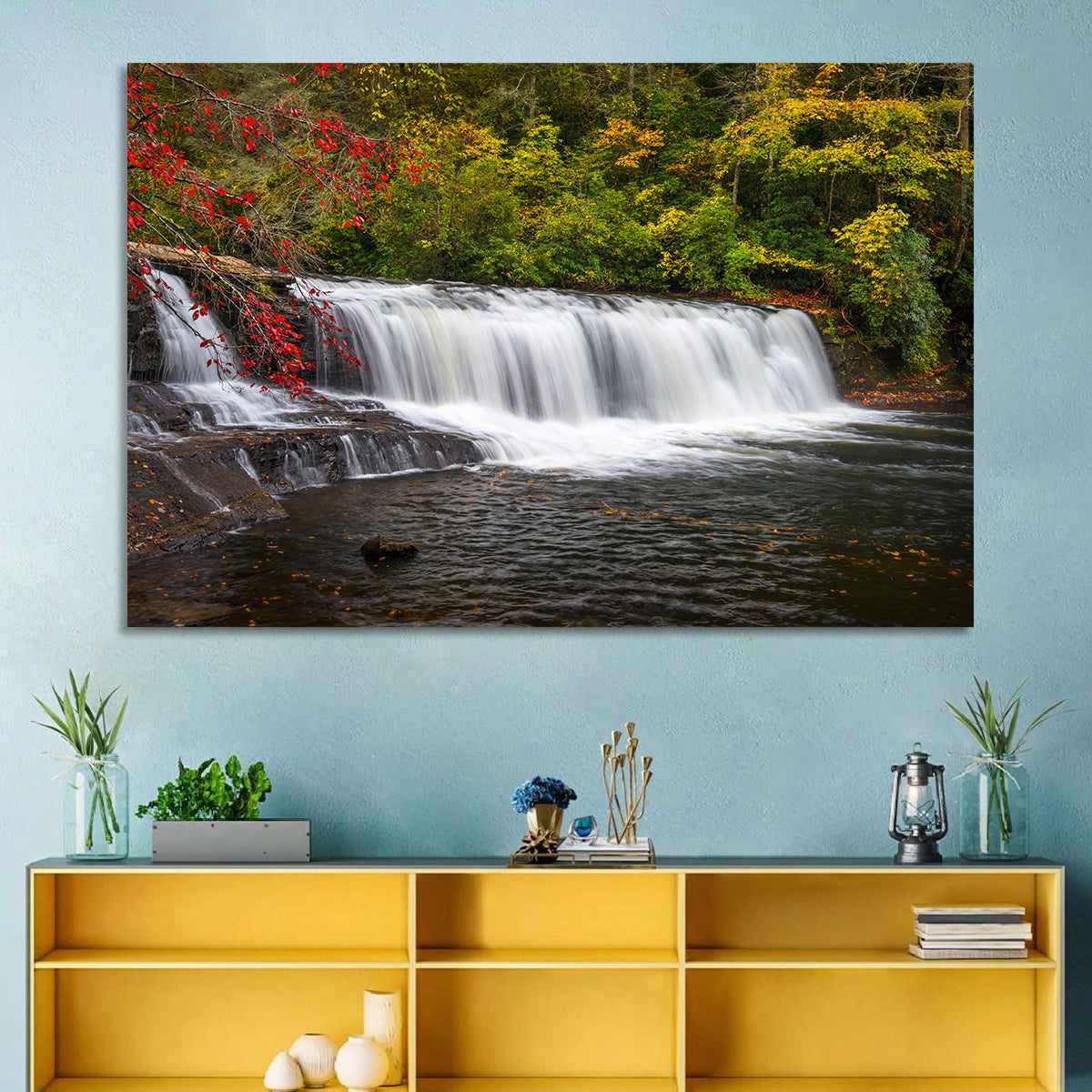 Blue Ridge Autumn Waterfall Wall Art