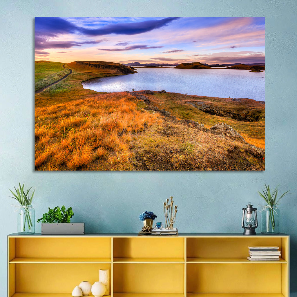 Sunset Over Lake Myvatn Wall Art