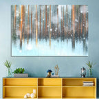 Ethereal Snowy Pine Forest Wall Art