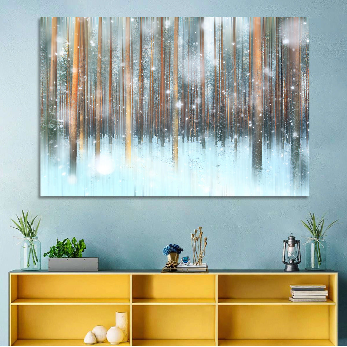 Ethereal Snowy Pine Forest Wall Art