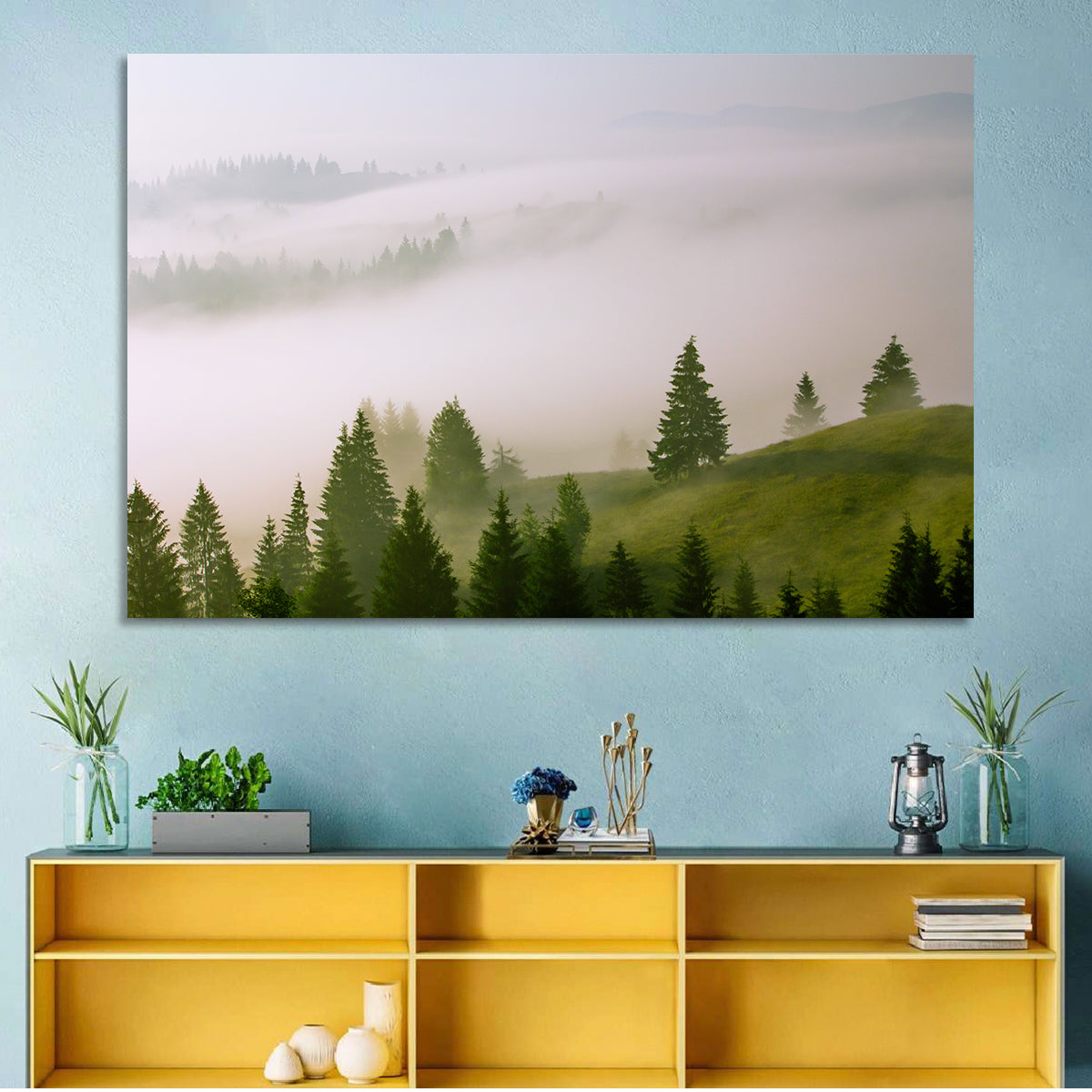 Summer Mist Over Green Hills Wall Art