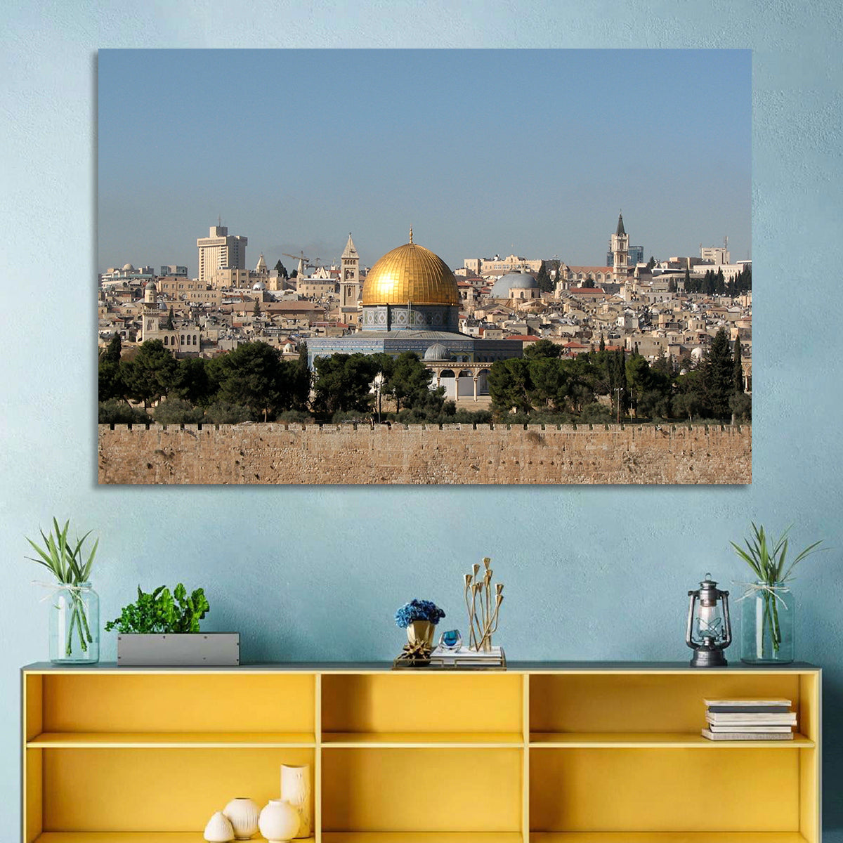 Golden Dome of the Rock, Jerusalem Wall Art in a room, landscape