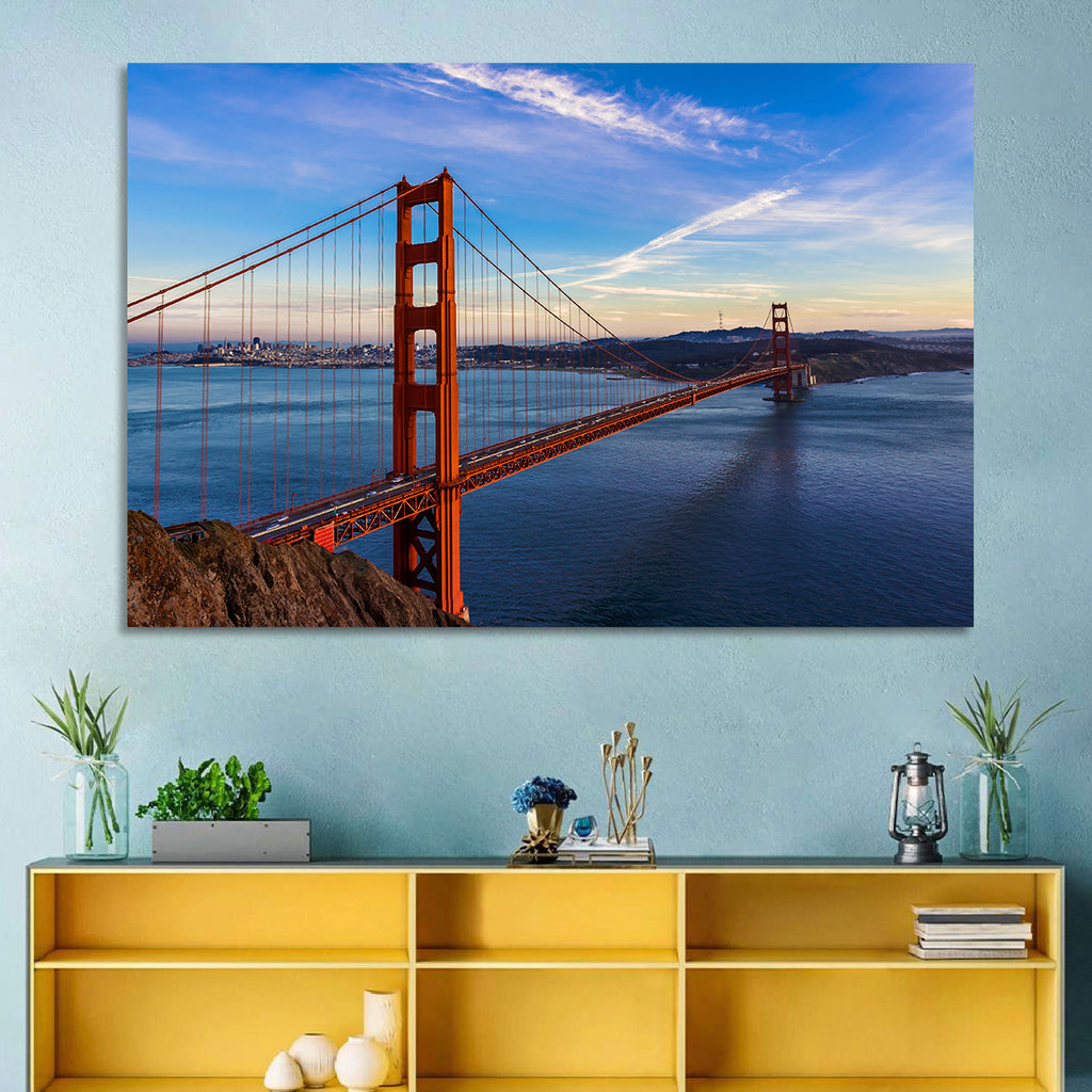 Golden Gate Bridge at Golden Hour Wall Art