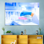 Gloved Hand with Vial and Pink-capped Tubes Wall Art
