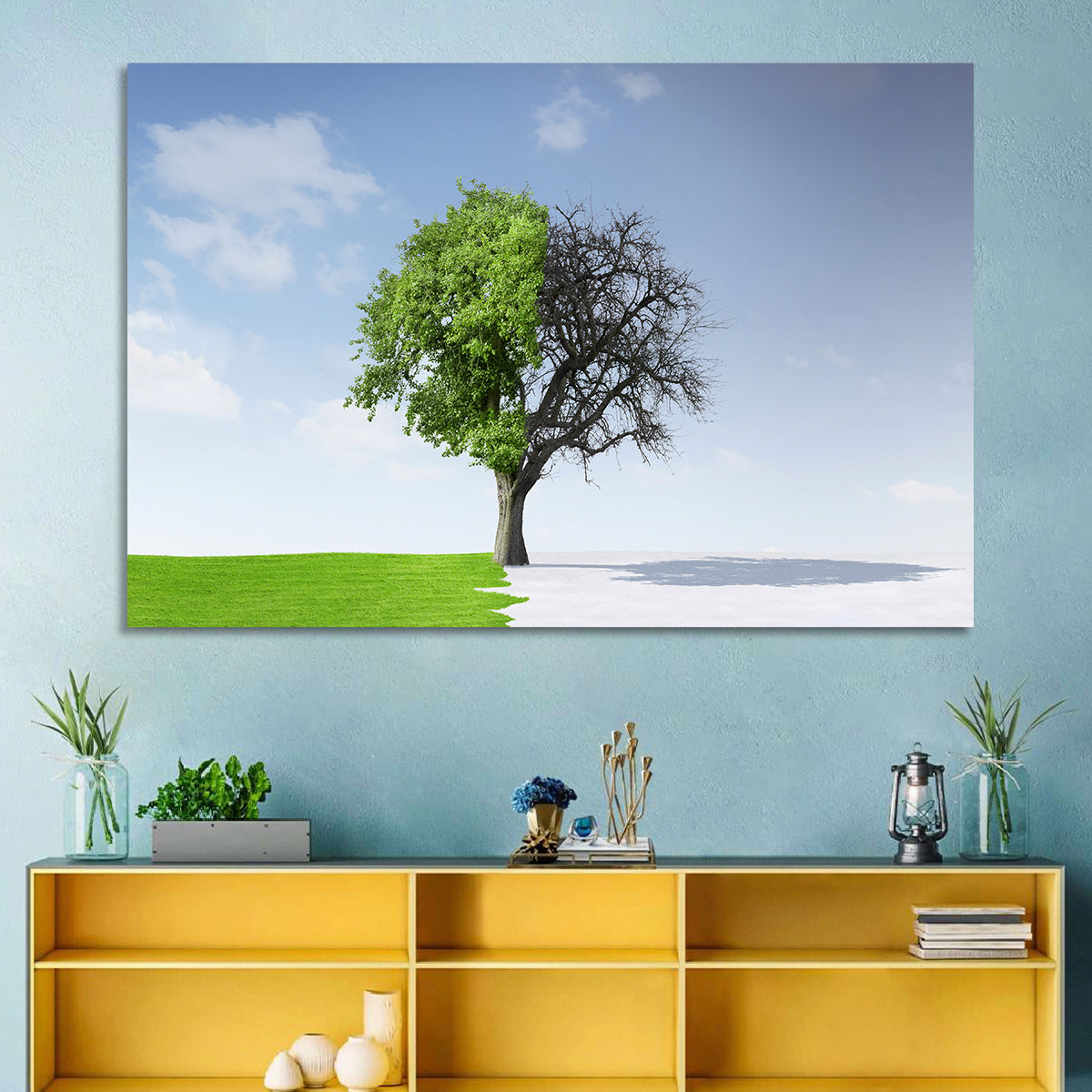 Split Seasons Tree Wall Art
