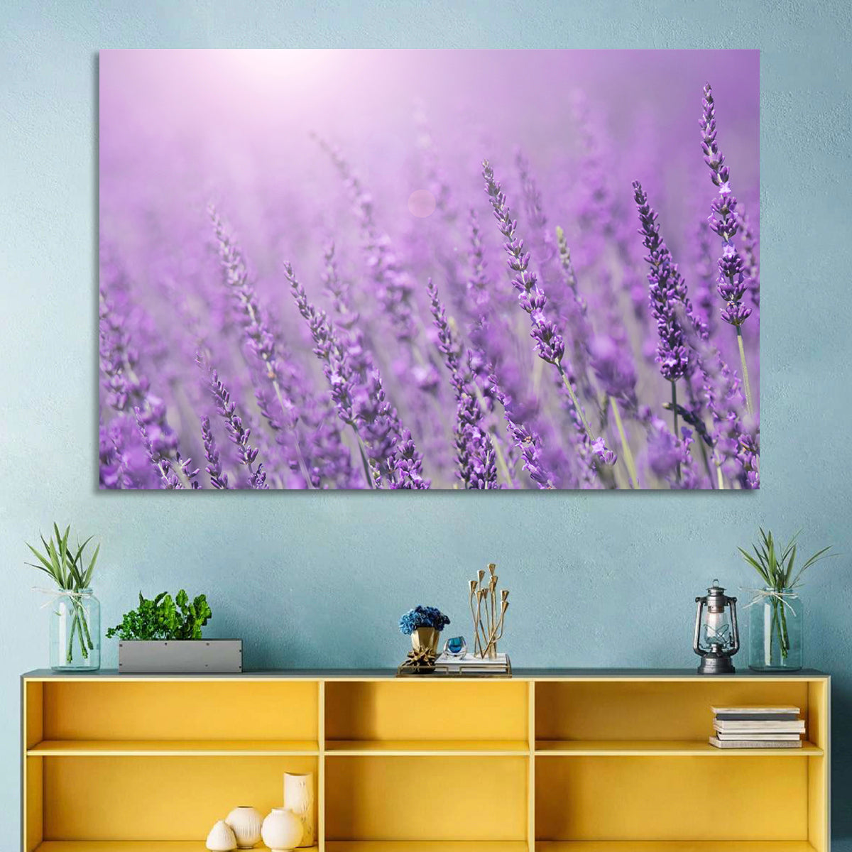 Sunlit Lavender Field Wall Art