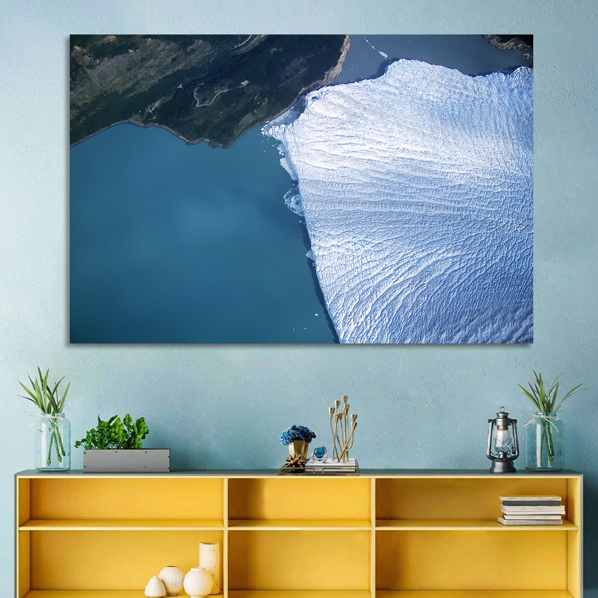 Perito Moreno Glacier Wall Art in a room, landscape