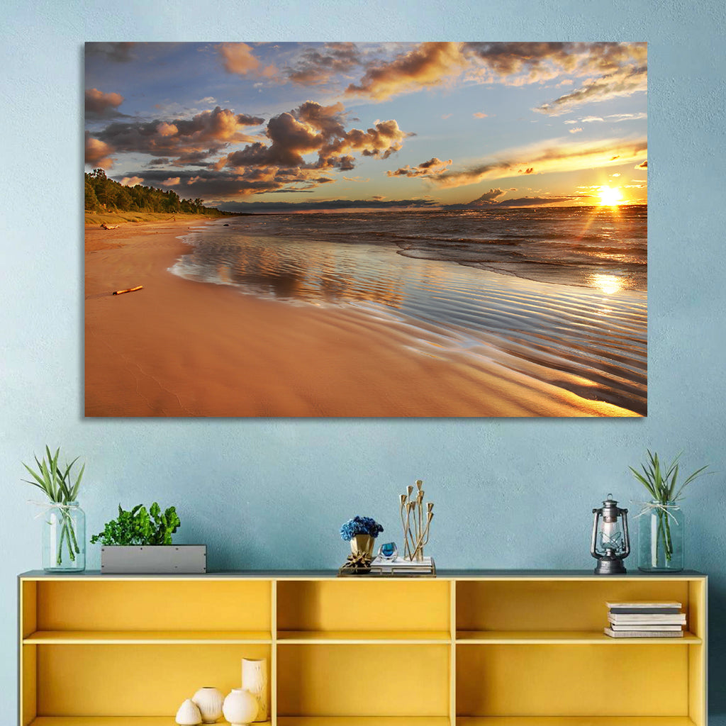 Lake Huron Sunset Beach Wall Art