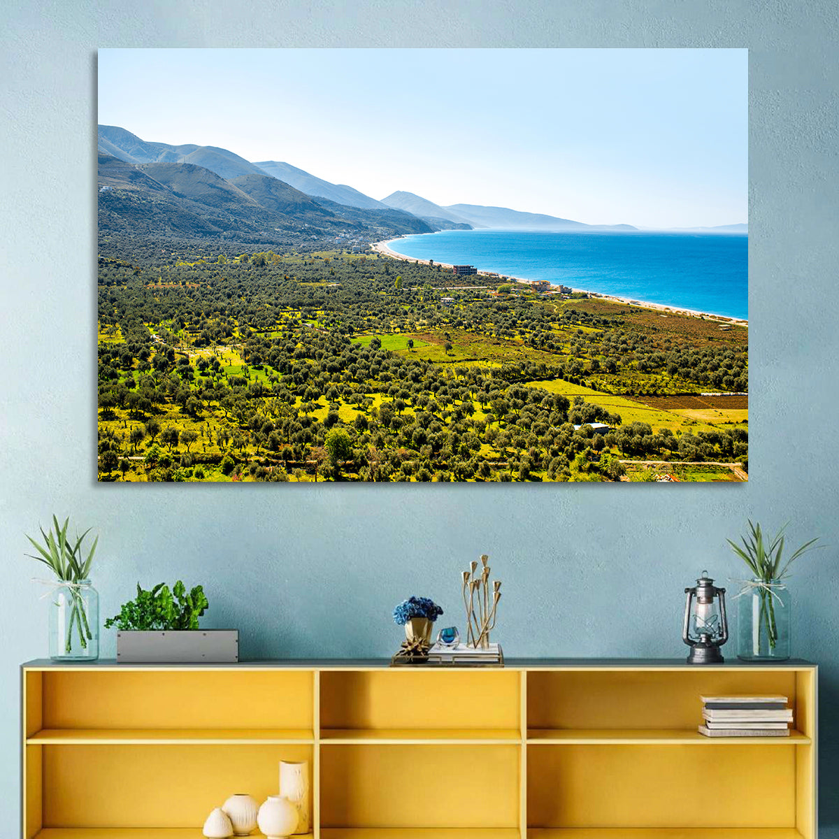 Borsh Coastline, Albania Wall Art in a room, landscape