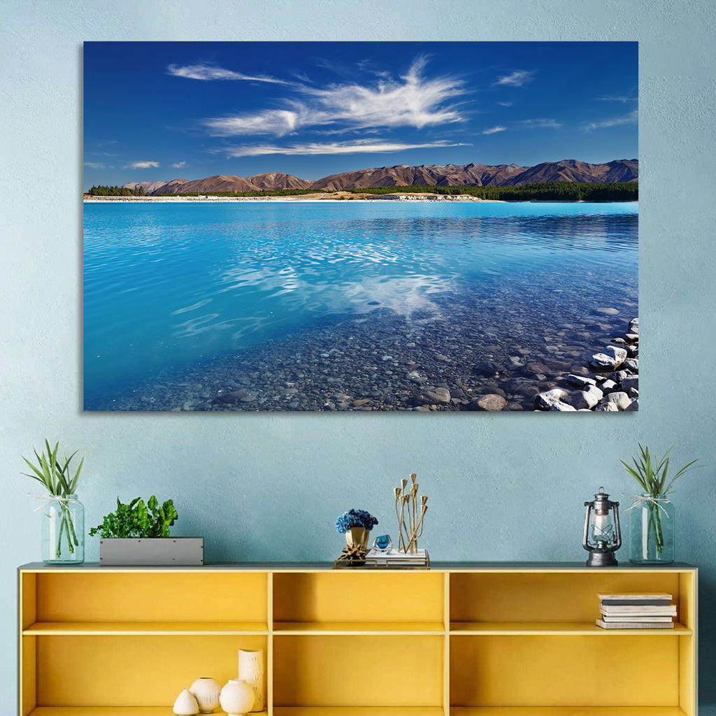 Lake Pukaki Pebble Shore Wall Art