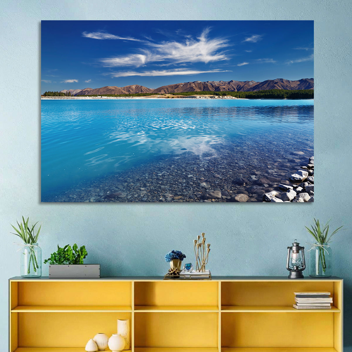 Lake Pukaki Pebble Shore Wall Art