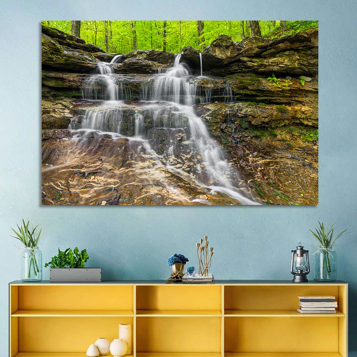 Mossy Ledge Waterfall Wall Art