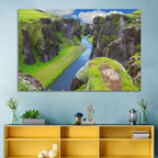 Neverland Cliffs, Fjaðrárgljúfur Canyon Wall Art