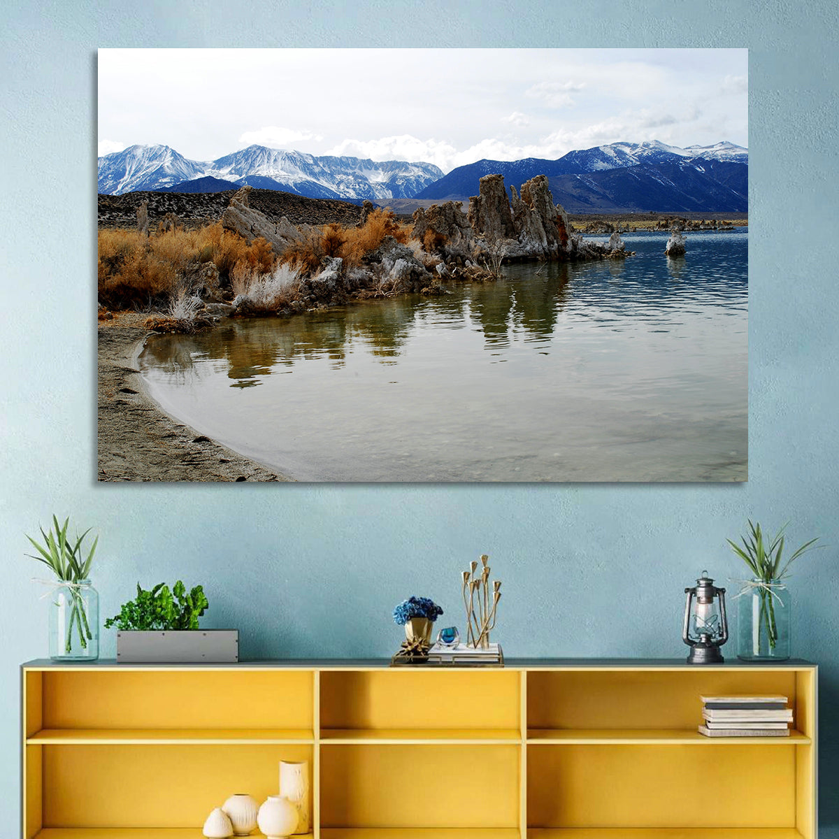 Mono Lake Tufa Towers with Mount Whitney Wall Art in a room, landscape