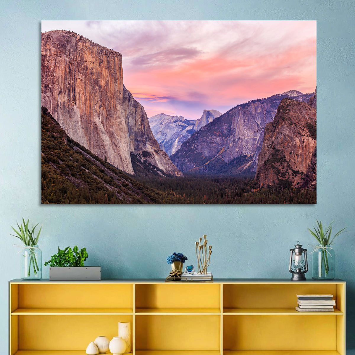 El Capitan at Tunnel View Wall Art in a room, landscape