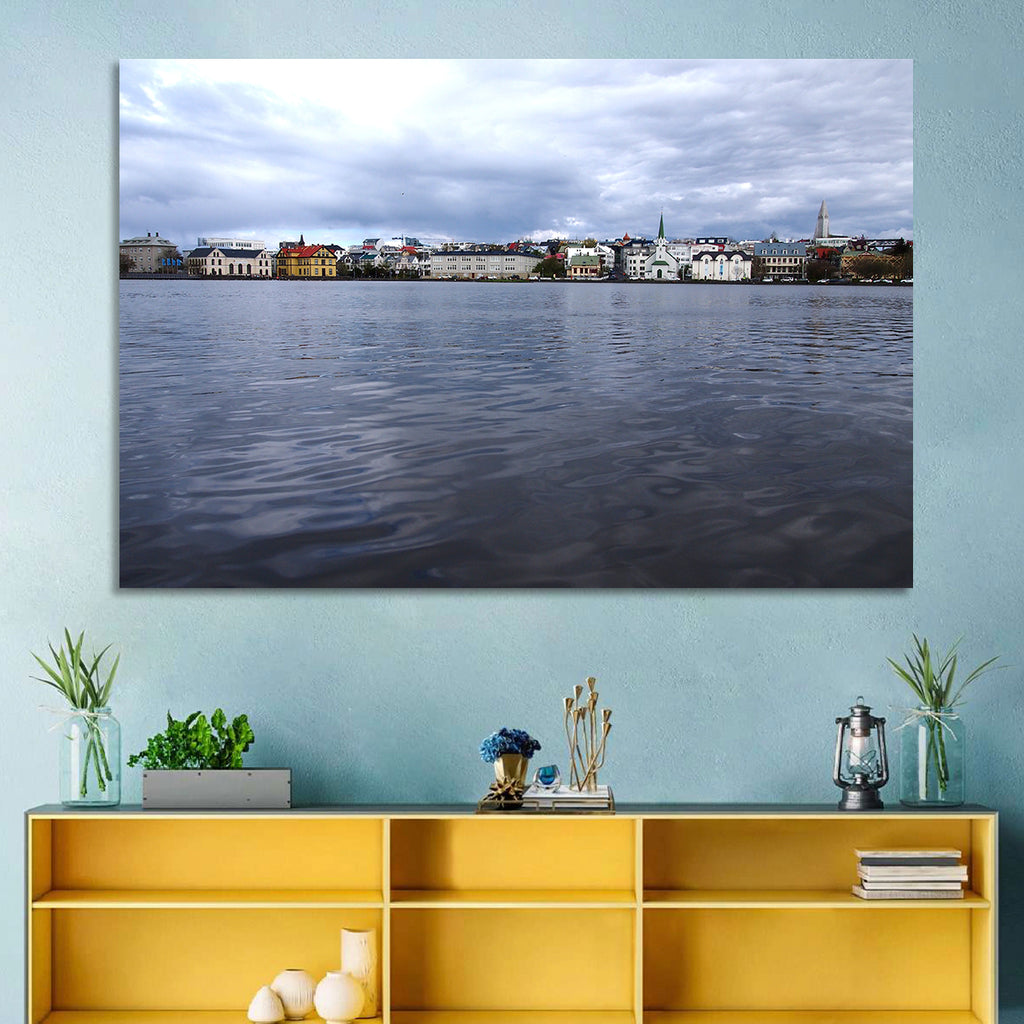 Tjörnin Reykjavik Skyline Wall Art