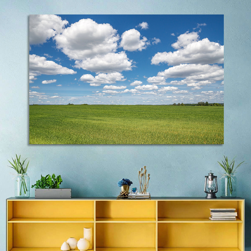 Cloud Filled Sky Over Meadow Wall Art