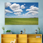 Cloud Filled Sky Over Meadow Wall Art
