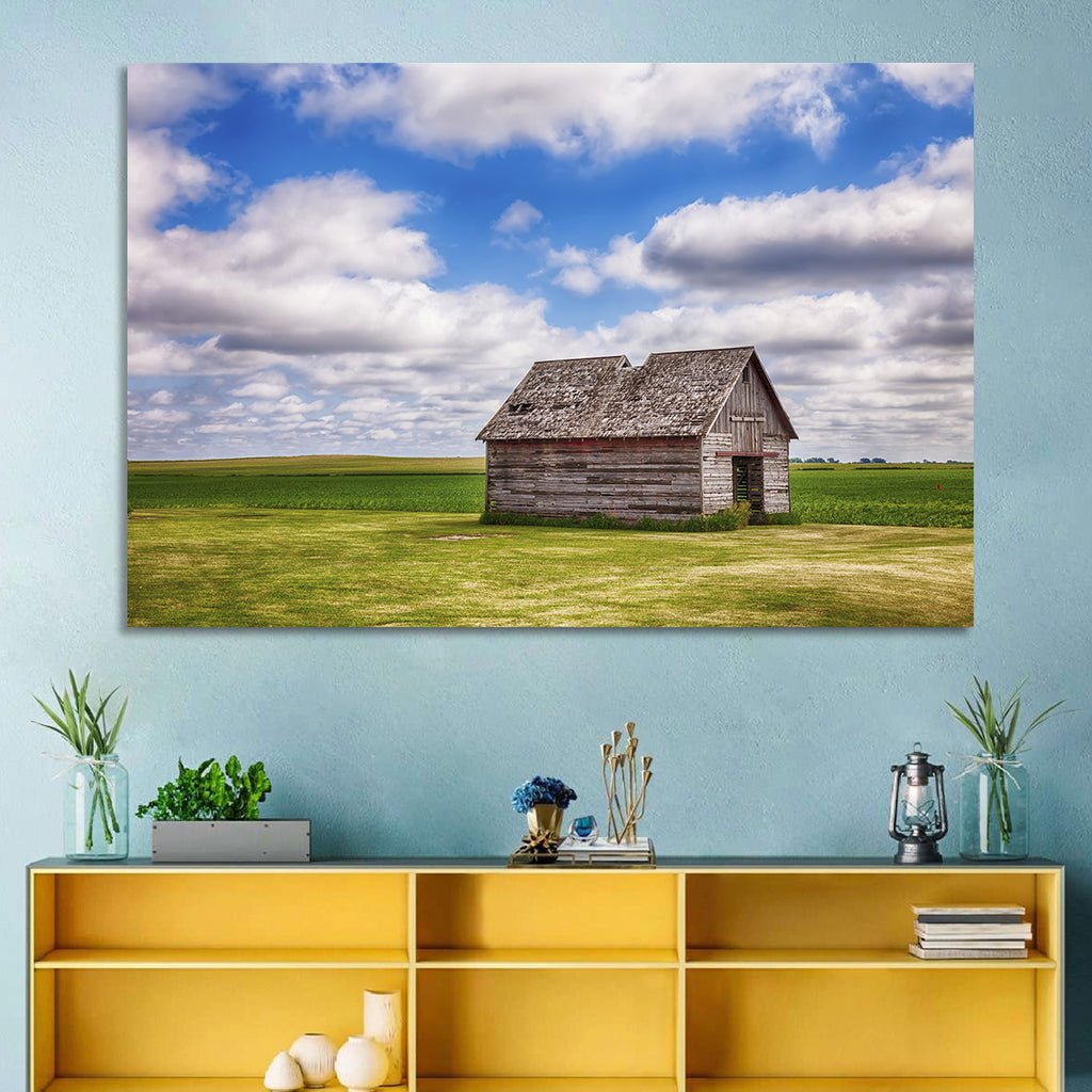 Old Farm Shed in Field Wall Art